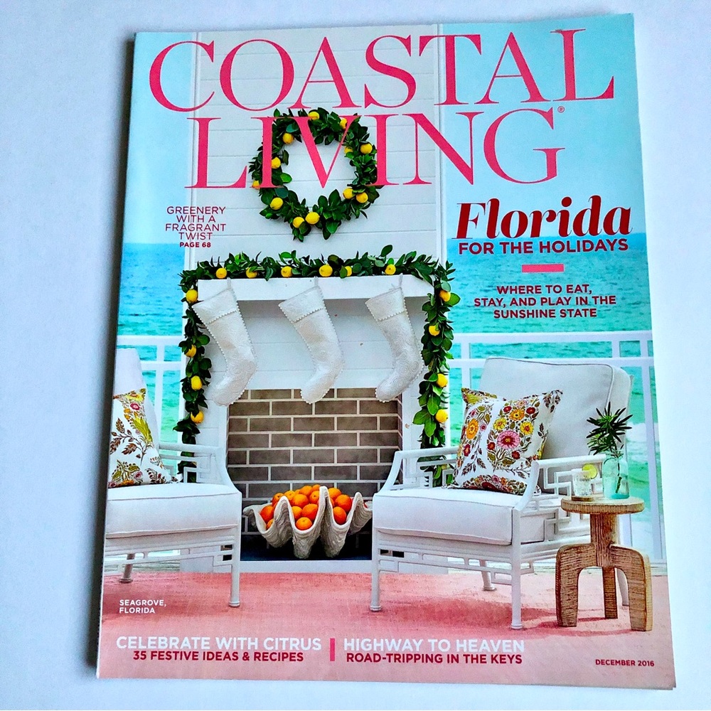 3/$15 NEW COASTAL LIVING MAGAZINE DECEMBER 2016 FLORIDA HOLIDAYS Issue